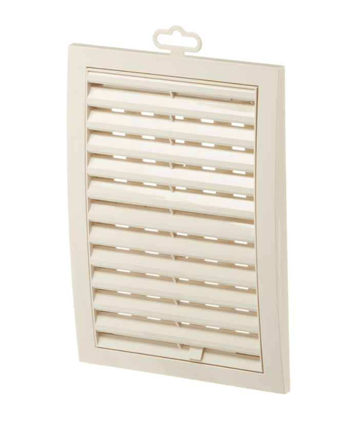 Решетка пластиковая жалюзийная 3535РРП Ivory (350х350мм)