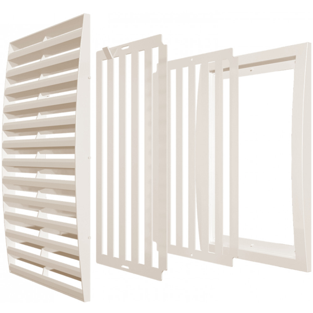 Решетка пластиковая жалюзийная 3535РРП Ivory (350х350мм)